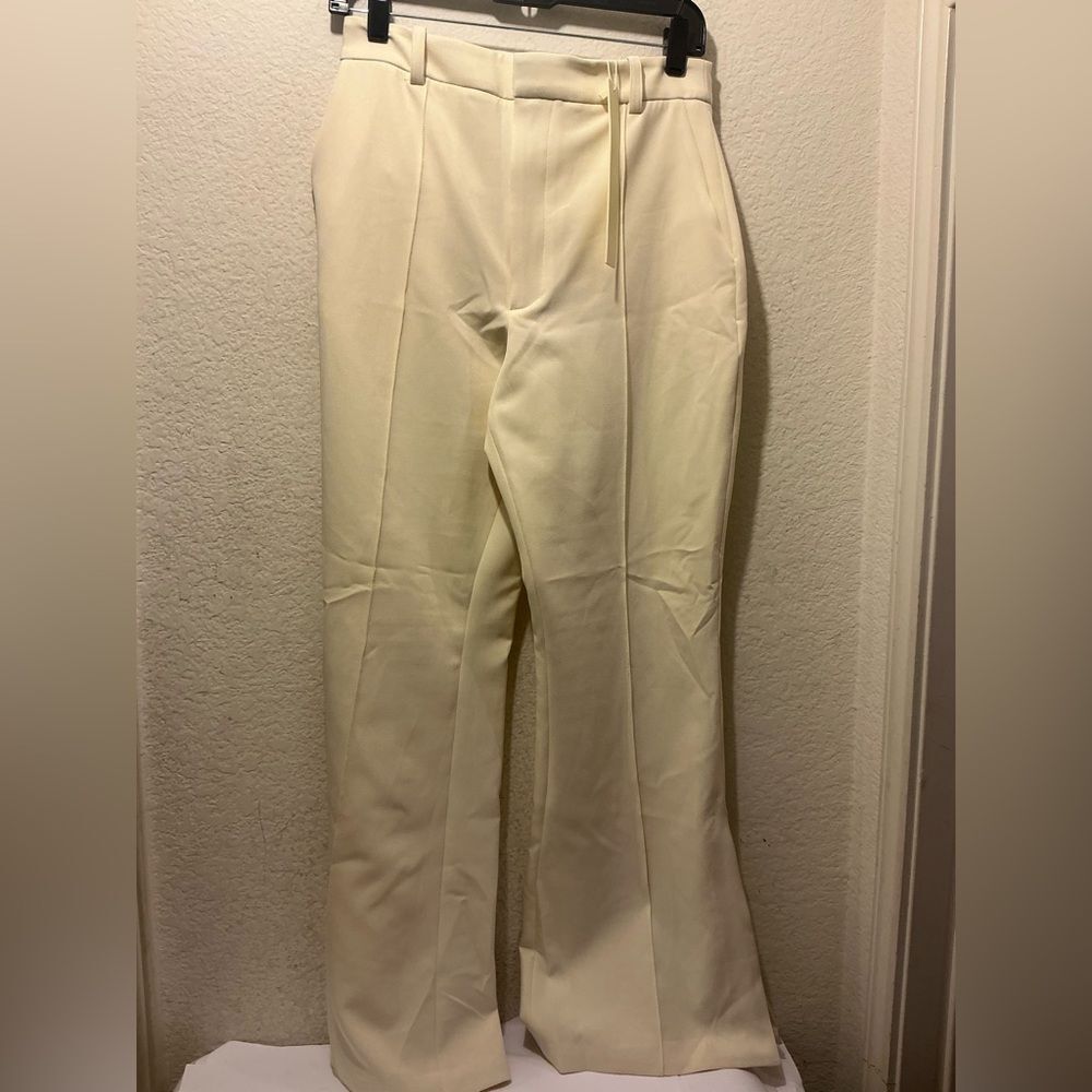 NWT $690 Lapointe Women's cream wide Leg Trousers Pants size 6